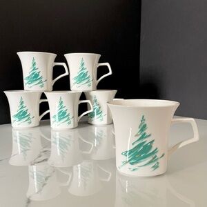 SET of 6 Evergreen Mugs by Nikko